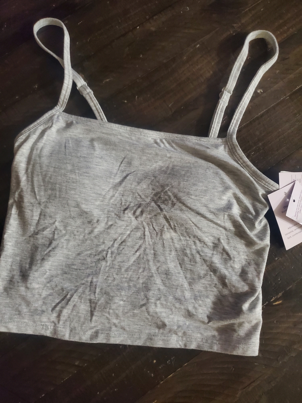 Auden Light Grey Cropped Cami With Removable Pads